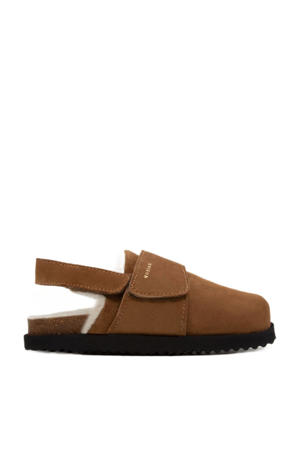   suède clogs cognac