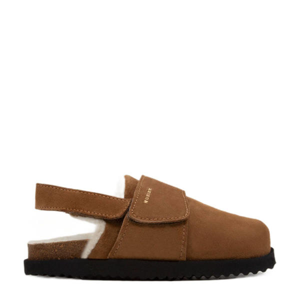 Nubikk suède clogs cognac kopen? Morgen in huis