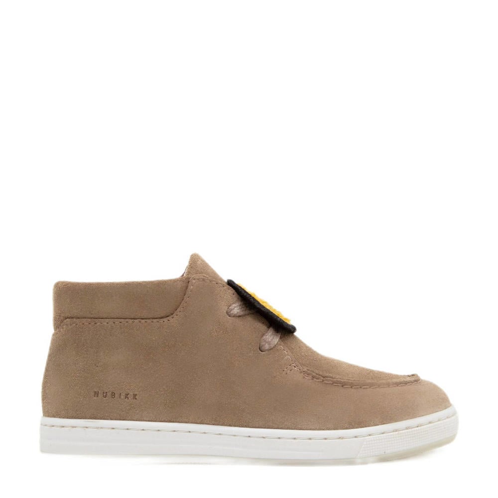 Taupe jongens Nubikk suède veterboots