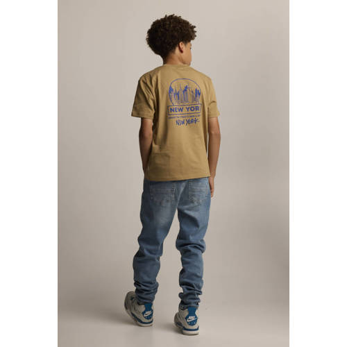America Today T-shirt Errol JR met backprint camel Bruin Jongens Katoen Ronde hals 146 152