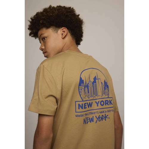 America Today T-shirt Errol JR met backprint camel Bruin Jongens Katoen Ronde hals 146 152