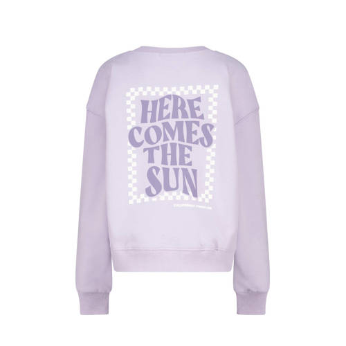 America Today sweater Saar JR met backprint offwhite Paars Backprint 146 152