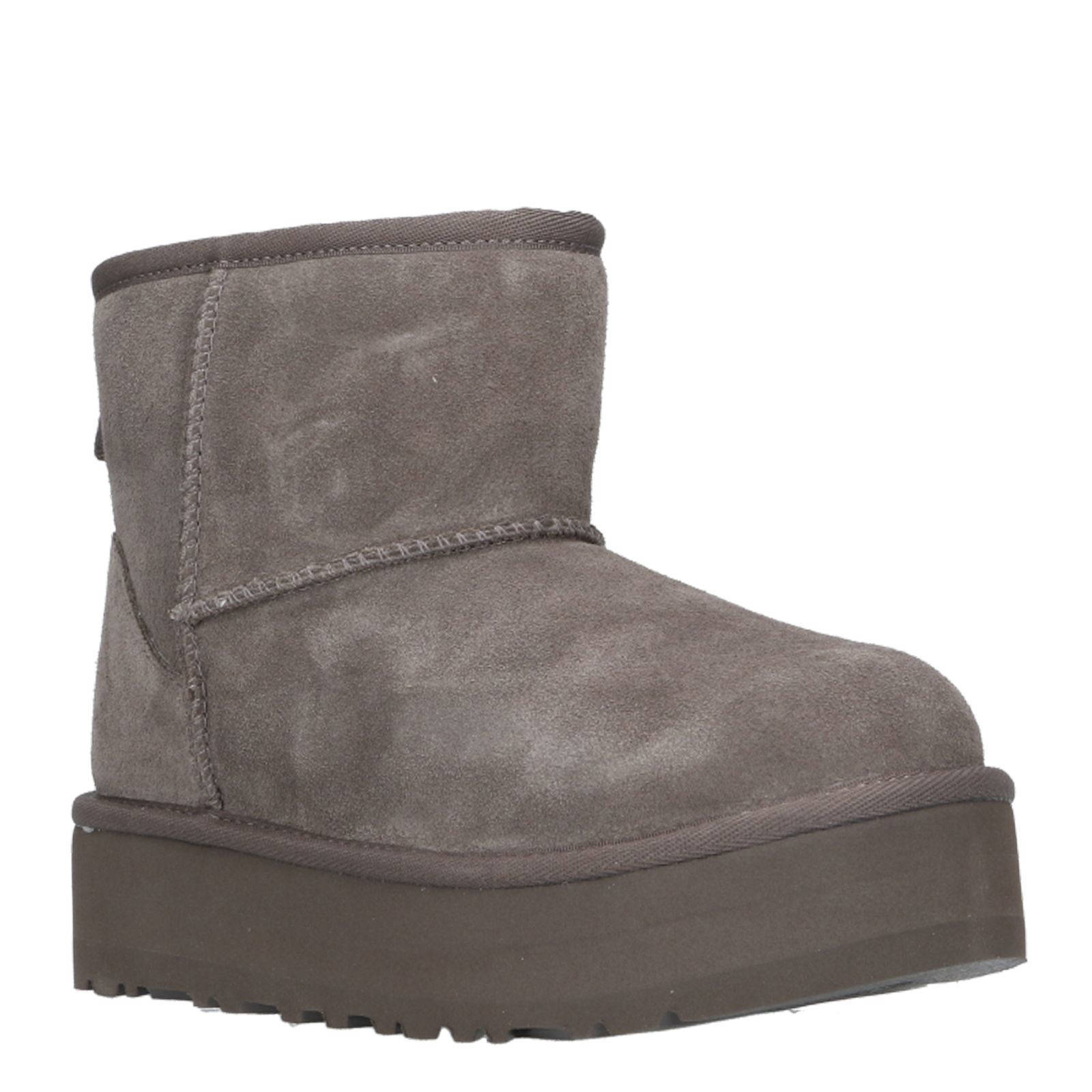 UGG Classic Mini Platform gevoerde enkelboots grijs | kleertjes.com
