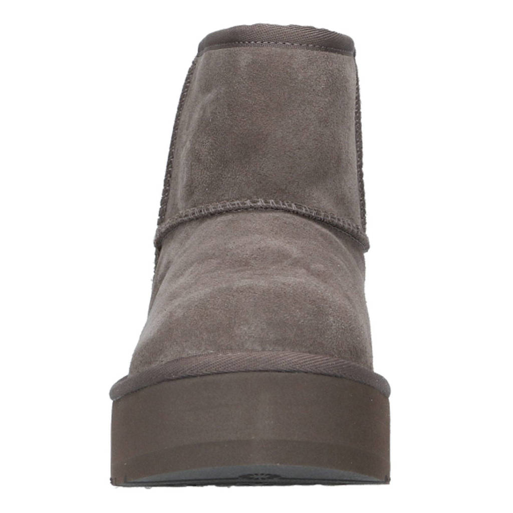 UGG Classic Mini Platform suède enkelboots grijs