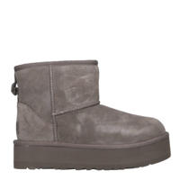thumbnail: Grijze meisjes UGG Classic Mini Platform gevoerde enkelboots van suède met plateauzool en effen