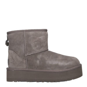Classic Mini Platform  suède enkelboots grijs