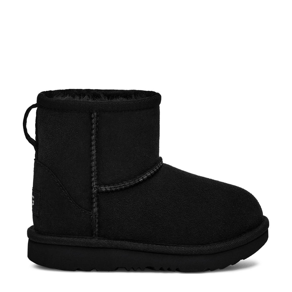 Zwarte jongens UGG T Classic Mini II suède enkelboots met effen
