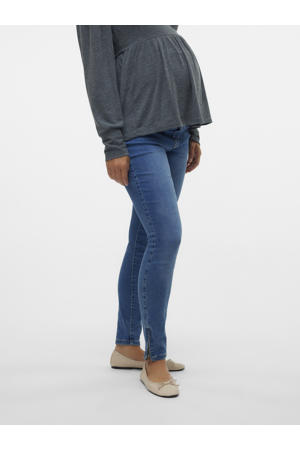high waist zwangerschaps skinny jeans VMMPOSH medium blue denim