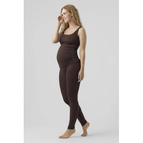 Mamalicious skinny zwangerschapslegging MLTIA Broek Bruin Dames Polyamide S M