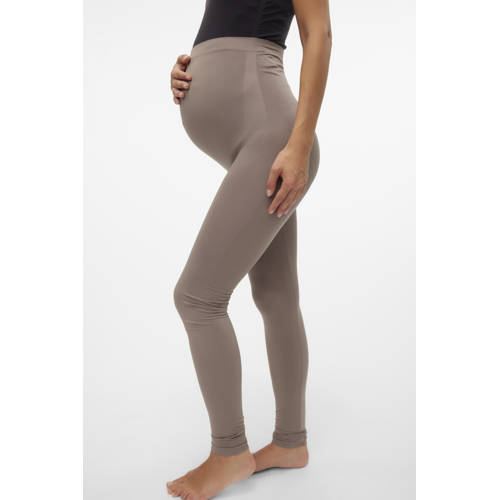 Mamalicious skinny zwangerschapslegging MLTIA Broek Bruin Dames Polyamide S M