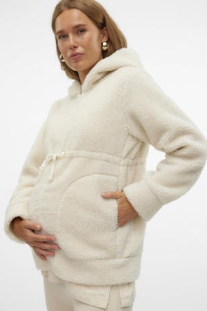 3-in-1 teddy zwangerschaps jas ecru