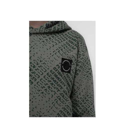 Petrol Industries hoodie groen Trui Jongens Sweat Capuchon All over print 176