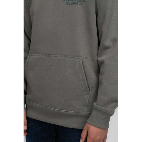 Petrol Industries hoodie groen Trui Jongens Sweat Capuchon Printopdruk 140