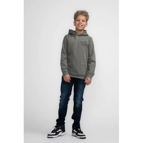Petrol Industries hoodie groen Trui Jongens Sweat Capuchon Printopdruk 140