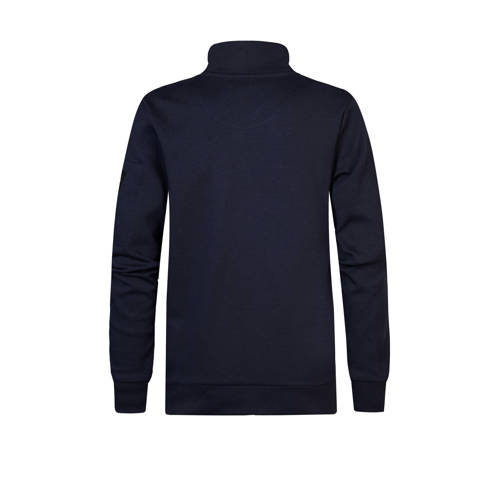 Petrol Industries sweatvest donkerblauw zwart Jongens Katoen Opstaande kraag 128