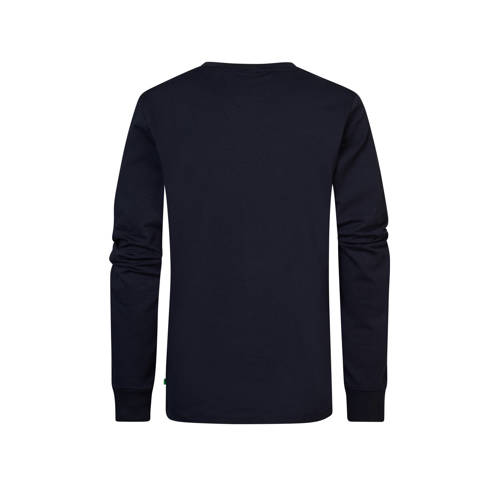 Petrol Industries longsleeve donkerblauw Jongens Stretchkatoen Ronde hals 128