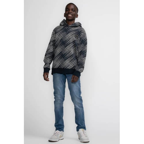 Petrol Industries hoodie blauw Trui Jongens Sweat Capuchon All over print 164