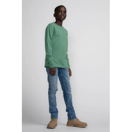 Petrol Industries longsleeve met backprint groen Jongens Katoen Ronde hals 140