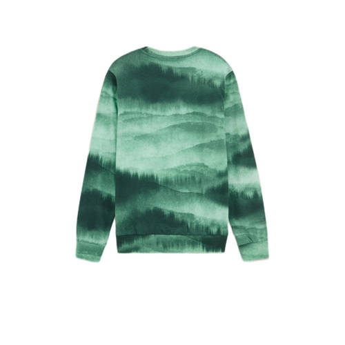 WE Fashion tie-dye longsleeve groen Jongens Katoen Ronde hals Tie-dye 122 128