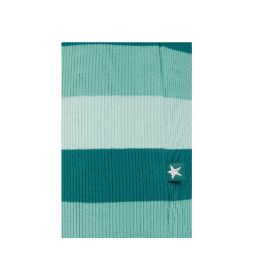 WE Fashion gestreepte longsleeve groen Meisjes Katoen Opstaande kraag Streep 146 152