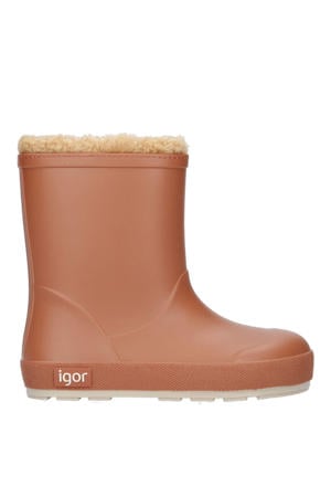 gevoerde regenlaarzen brique