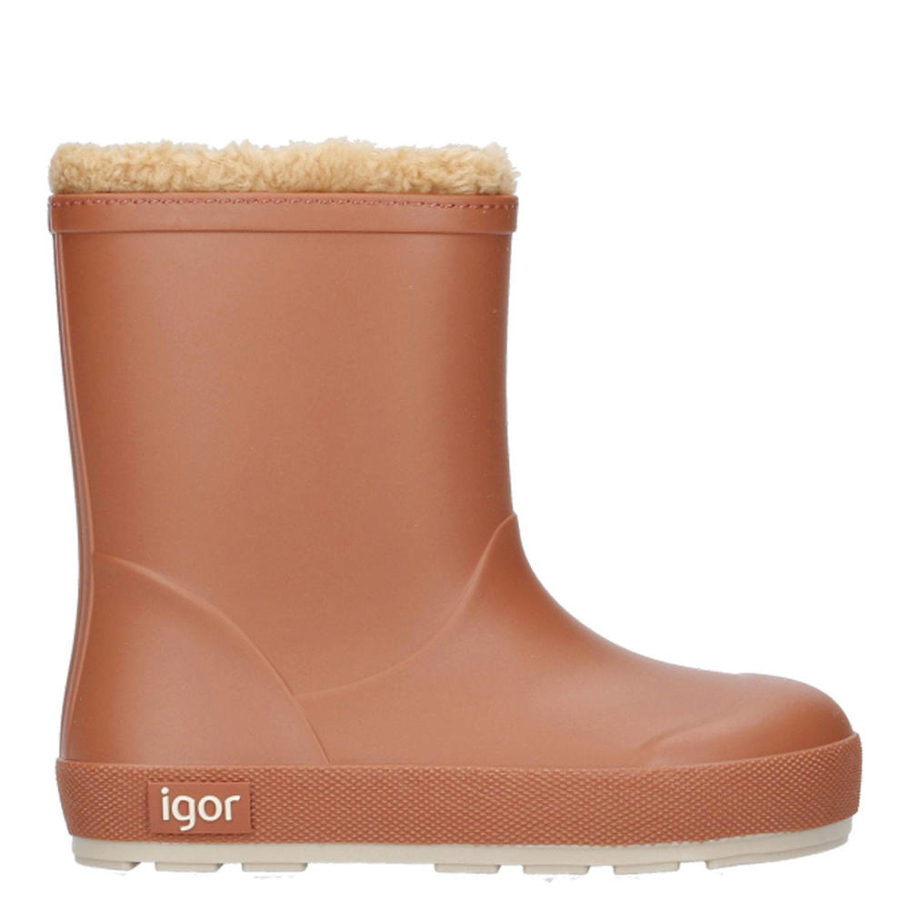 Brique jongens en meisjes Igor gevoerde regenlaarzen van rubber met profielzool en effen