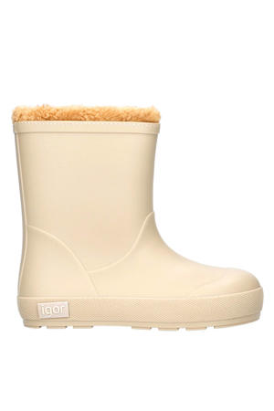 gevoerde regenlaarzen beige