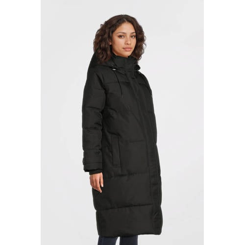 ONLY MATERNITY gewatteerde zwangerschapsjas winter OLMIRENE zwart Dames Polyester Capuchon