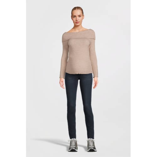 ONLY MATERNITY zwangerschapstop lichtbruin Dames Viscose Off shoulder Effen