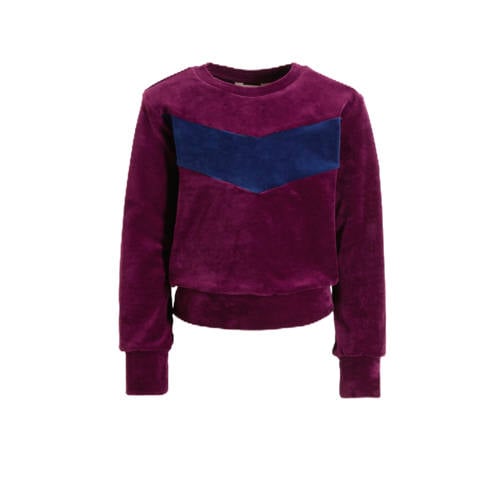 Orange Stars sweater Rumi donkerpaars Trui Meisjes Katoen Ronde hals Meerkleurig