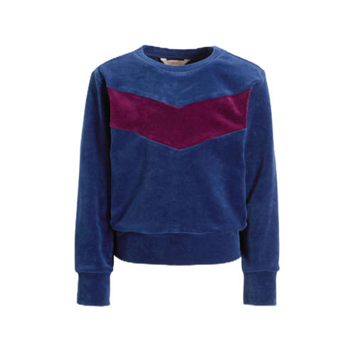 Orange Stars sweater Rumi donkerblauw Trui Meisjes Katoen Ronde hals All over print