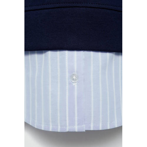 Mango Kids sweater blauw Trui Meisjes Katoen Ronde hals Tekst 116