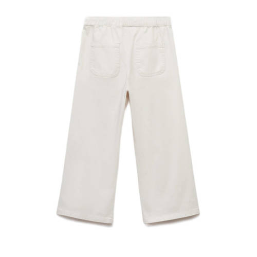 Mango Kids broek lichtbeige Ecru Meisjes Stretchkatoen Effen 164