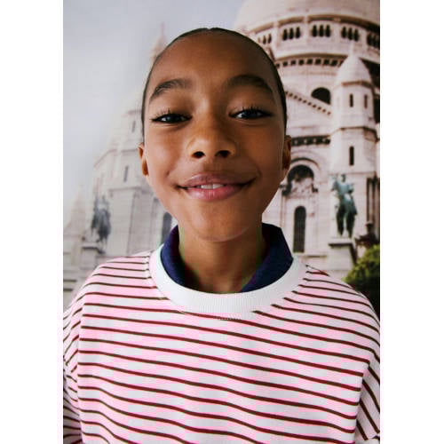 Mango Kids sweater Trui Meisjes Katoen Ronde hals Streep 152