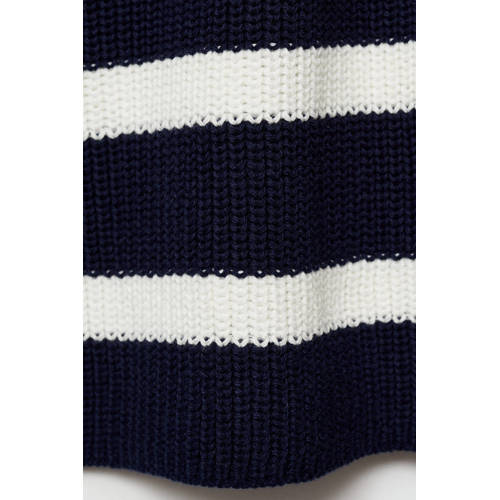 Mango Kids gestreepte top donkerblauw wit Meisjes Katoen Ronde hals Streep 116