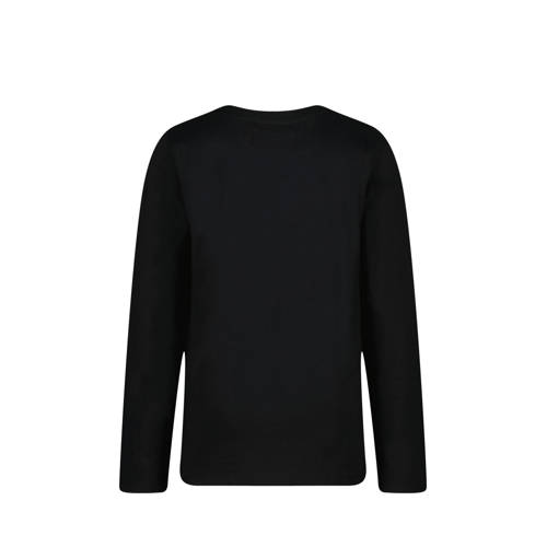 Raizzed longsleeve zwart Jongens Katoen Ronde hals Effen 116