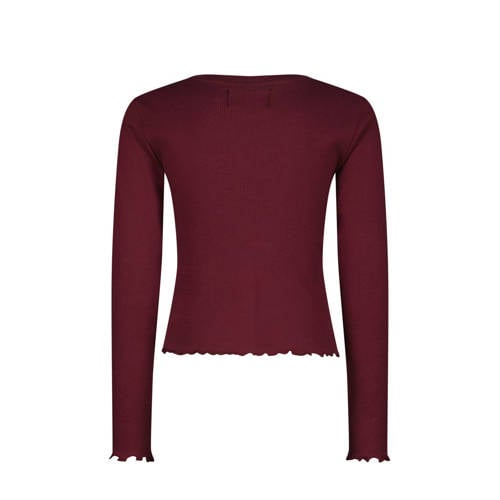 Raizzed longsleeve donkerrood Meisjes Stretchkatoen Ronde hals Effen 116