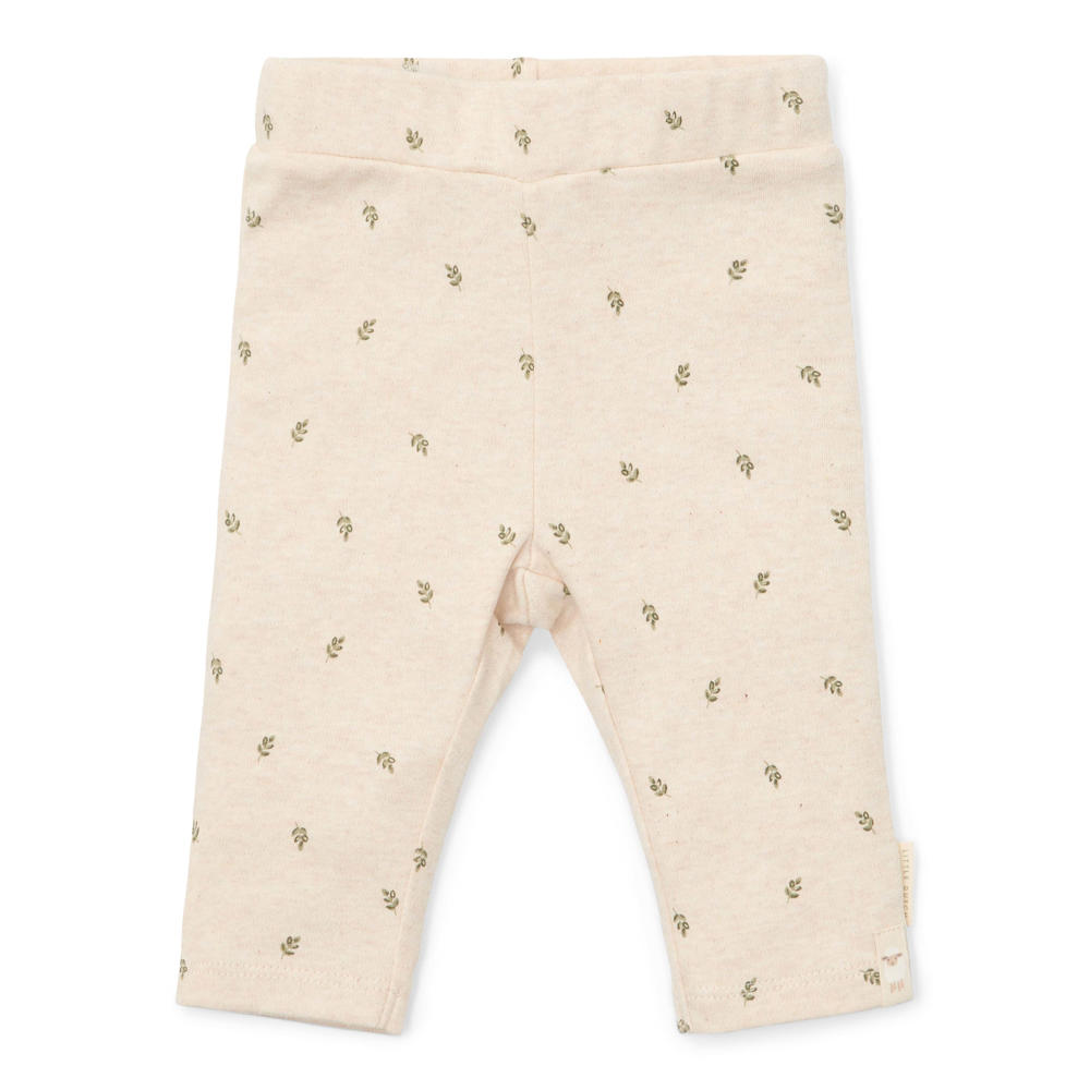 Beige en groene Little Dutch babybroek van katoen met elastische tailleband