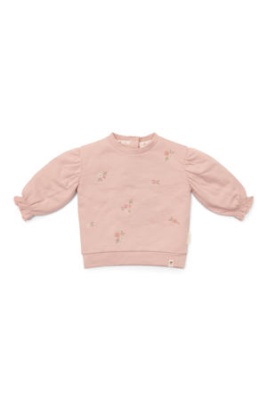 longsleeve met printopdruk en ruches roze