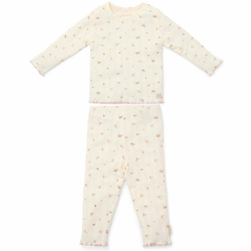 Little Dutch pyjama ecru Meisjes Katoen Ronde hals Bloemen