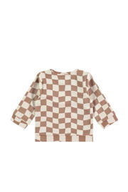 thumbnail: Babyface geruite longsleeve camel/wit
