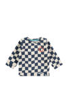 Donkerblauw/wit