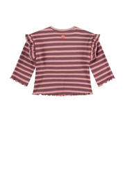 thumbnail: Babyface gestreepte longsleeve roze/donkerrood