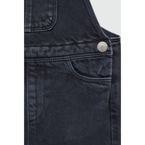Mango Kids tuinbroek marine Blauw Meisjes Katoen Vierkante hals Effen 86