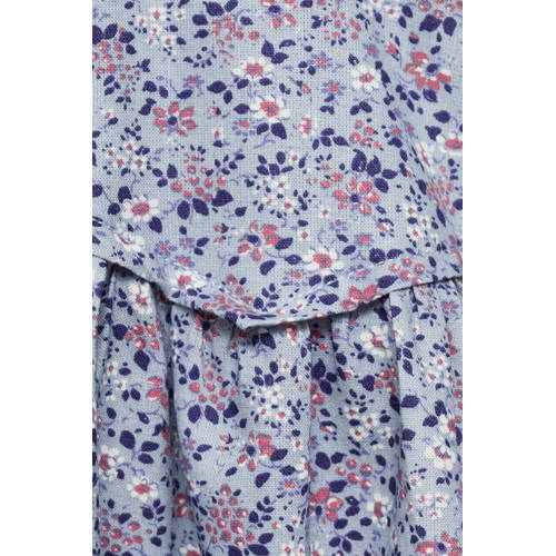 Mango Kids A-lijn jurk met all over print blauw Meisjes Katoen Ronde hals 92