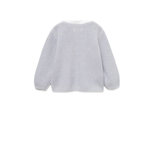 Mango Kids vest grijs Meisjes Katoen V-hals Effen 80