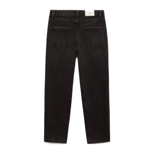 Mango Kids mom jeans black denim Zwart Effen 122