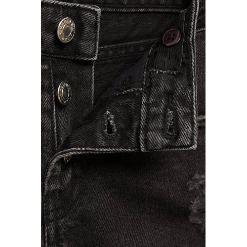 Mango Kids mom jeans black denim Zwart Effen 122