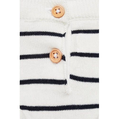 Mango Kids gebreide trui wit Meisjes Katoen Ronde hals Streep 80