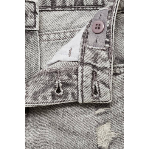 Mango Kids mom jeans grey denim Grijs Effen 122 | Jeans van